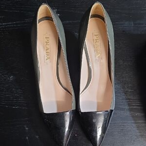 Prada Black and Gray Women's Heels